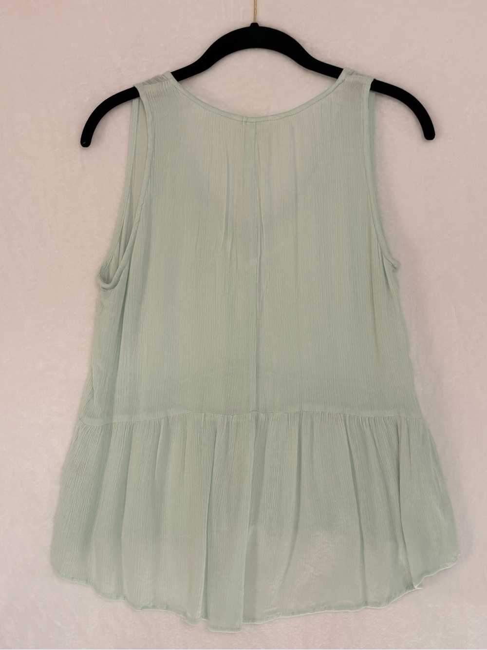 💚 Sim & Sam Mint Green High-Low Ruffle Tank Top – Size Small - Picture 10 of 11